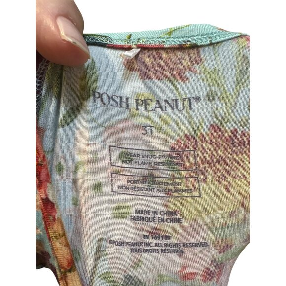 Posh Peanut 3T Floral Long Sleeve Romper With‎ Zipper Closure For Toddlers - Picture 5 of 6